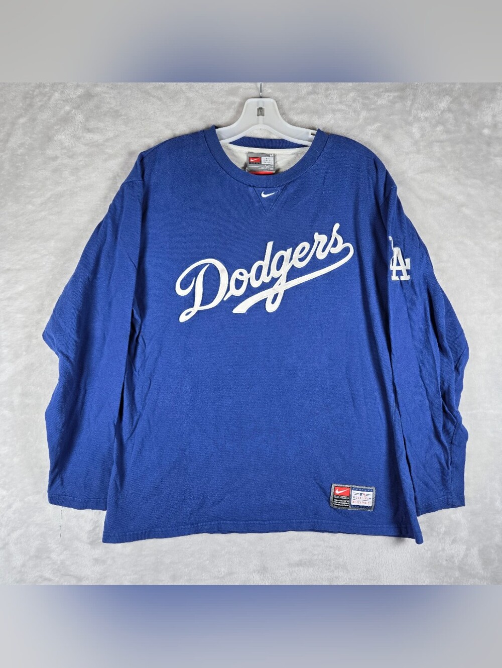 Vintage Los Angeles Dodgers Nike Crewneck Shirt Mens Medium Center Swoosh Blue